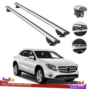 �N���X�o�[ ���[�t���b�N�N���X�o�[�ו��L�����A�V���o�[�Z�b�g�����Z�f�XGLA 2015-2020 Roof Rack Cross Bars Luggage Carrier Silver Set for Mercedes GLA 2015-2020