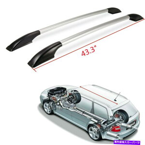 �N���X�o�[ �N���X�o�[�ݕ����[�t���b�N�ו��A���~�j�E�����j�o�[�T���L�����A43 �V���o�[+�u���b�N CrossBar Cargo Roof Rack Luggage Aluminum Universal Carrier 43 Silver+Black�y���s�A���i�z