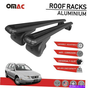 NXo[ [tbNNXo[וLAAluBtHNX[QWFb^S2002-2008̏ꍇ Roof Rack Cross Bars Luggage Carrier Alu. for Volkswagen Jetta Wagon 2002-2008