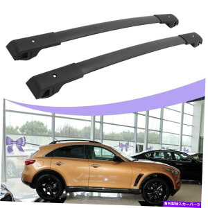�N���X�o�[ Infiniti QX70 2014-2017�u���b�N�N���X�o�[�̎�ו����[�t���b�N���[���L�����A���� For Infiniti QX70 2014-2017 Black Cross Bar Baggage Roof Rack Rail Carrier�y���s�A���i�z