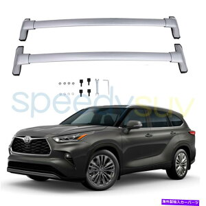 �N���X�o�[ �g���^�n�C�����_�[L��LE XU70 2020 2021 2022�V���o�[�N���X�o�[���[�t���b�N���[���p For Toyota Highlander L & LE XU70 2020 2021 2022 Silver Cross Bar Roof Rack Rail�y���s�A���i�z