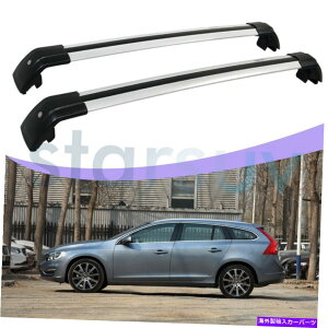 �N���X�o�[ �{���{V60 2011-2018�V���o�[�N���X�o�[����h�~���[�t���b�N���[���ו� For Volvo V60 2011-2018 Silver Cross Bar Anti-Theft Roof Rack Rail Luggage
