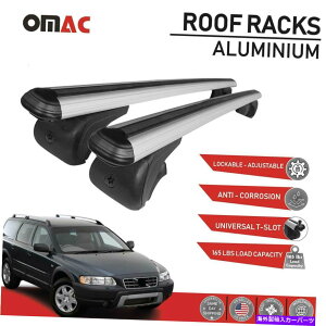 �N���X�o�[ �{���{V70 2001-2007�p�̃��[�t���b�N�N���X�o�[�ו��L�����A�V���o�[ Roof Rack Cross Bars Luggage Carrier Silver for Volvo V70 2001-2007�y���s�A���i�z