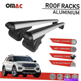 クロスバー フォードエクスプローラー2020-2022用のルーフラッククロスバー荷物キャリアアルミニウムシルバー Roof Rack Cross Bars Luggage Carrier Aluminum Silver For Ford Explorer 2020-2022