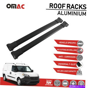 クロスバー RAM PROMASTER CITY 2015-2022のためのルーフラックブラッククロスバー荷物キャリア Roof Racks Black Cross Bars Luggage Carrier for Ram Promaster City 2015-2022