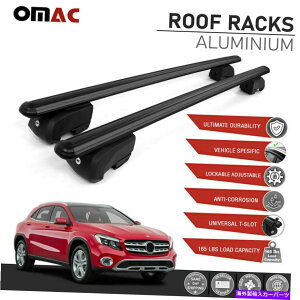 �N���X�o�[ �u���b�N���[�t���[�����b�N�N���X�o�[�ו��L�����A�Ƀt�B�b�g�����Z�f�XGLA�N���X2015-2020 Black Roof Rail Rack Cross Bar Luggage Carrier Fits Mercedes GLA Class 2015-2020