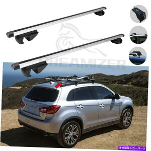NXo[ OHAEg_[2014-2020̂߂̃[tbNNXo[וLAubN Roof Rack Cross Bars Luggage Carrier Black for Mitsubishi Outlander 2014-2020