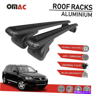 NXo[ [tbNוLANXo[AluBtHNX[QgDAÕubN2004-2010 Roof Rack Luggage Carrier Cross Bars Alu. Black For Volkswagen Touareg 2004-2010