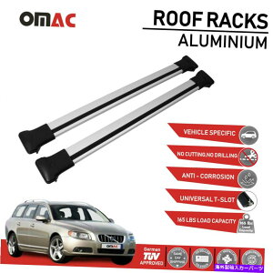 �N���X�o�[ �{���{V70 2007-2019�p�̃��[�t���b�N�N���X�o�[�ו��L�����A�V���o�[ Roof Rack Cross Bars Luggage Carrier Silver For Volvo V70 2007-2019�y���s�A���i�z