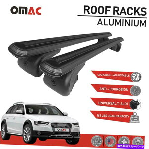 NXo[ [tbNNXo[וLAubNAEfBA4I[[h2008-2015 Roof Rack Cross Bars Luggage Carrier Black for Audi A4 Allroad 2008-2015