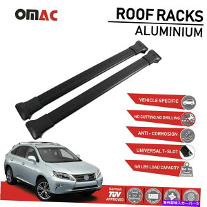 �N���X�o�[ ���[�t���b�N�N���X�o�[�ו��L�����A���N�T�XRX350 2010-2015�p�u���b�N�A���~�j�E���Z�b�g Roof Rack Cross Bar Luggage Carrier Black Aluminum Set for Lexus RX350 2010-2015