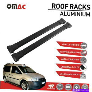 NXo[ [tbNNXo[וLAAluBtHNX[QLfB2004-2020̃ubN Roof Rack Cross Bars Luggage Carrier Alu. Black For Volkswagen Caddy 2004-2020