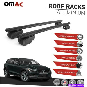 NXo[ ubN[t[bNNXo[LAbNtBbg{{V60NXJg[2020-21 Black Roof Rail Rack Cross Bar Carrier Rack Fits Volvo V60 Cross Country 2020-21