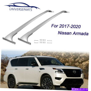 �N���X�o�[ 2017-20���Y�A���}�_5.6L�y�A2x ALU���[�t���b�N�N���X�o�[�ו��L�����A For 2017-20 Nissan Armada 5.6L Pair 2X Alu Roof Rack Cross Bars Luggage Carrier