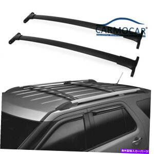 �N���X�o�[ 1Set�i2 PCS�j2016-2018 Ford Explorer�̃u���b�N�g�b�v���[�t���b�N�N���X�o�[�N���X�o�[�N���X�o�[ 1Set (2 pcs)Black Top Roof Rack Cross Bars Crossbars For 2016-2018 Ford Explorer