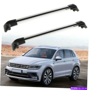 �N���X�o�[ VW�e�B�O�A��2009-2018�t�H���N�X���[�Q���N���X�o�[�ݕ��ו��p2�{�̃g�b�v���[�t���b�N���[�� 2x Top Roof Rack Rail For VW Tiguan 2009-2018 Volkswagen Cross Bar Cargo Luggage�y���s�A���i�z