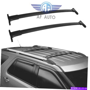 �N���X�o�[ 2016-2018��2x�t�H�[�h�G�N�X�v���[���[�u���b�N�g�b�v���[�t���b�N�N���X�o�[�N���X�o�[ 2x For 2016-2018 Ford Explorer Black Top Roof Rack Cross Bars Crossbars