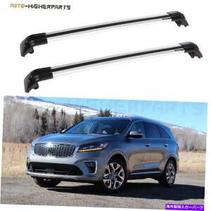 クロスバー 2015-2017のKia Sorentoトップルーフラック荷物荷物クロスバーブラック For 2015-2017 KIA Sorento Top Roof Rack Baggage Luggage Cross Bar BLack