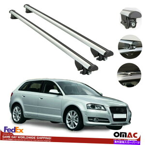 �N���X�o�[ ���[�t���b�N�N���X�o�[�A�E�f�BA3�X�|�[�c�o�b�N�̂��߂̉ו��L�����A�V���o�[2006-2013 Roof Rack Cross Bars Luggage Carrier Silver for Audi A3 Sportback 2006-2013�y���s�A���i�z
