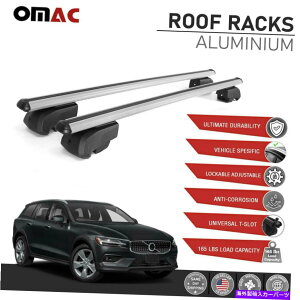 NXo[ {{V60NXJg[2020-21pVo[[t[bNNXo[LAbN Silver Roof Rail Rack Cross Bar Carrier Rack For Volvo V60 Cross Country 2020-21
