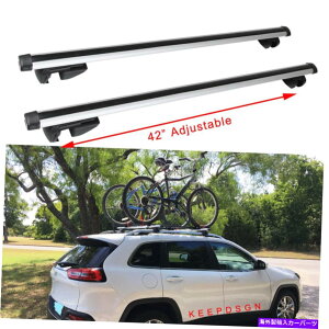 クロスバー Jeep Cherokee 14-22 Raised Roof Rail Crossbars荷物カヤックバイクキャリア向け For Jeep Cherokee 14-22 Raised Roof Rail Crossbars Luggage Kayak Bike Carrier
