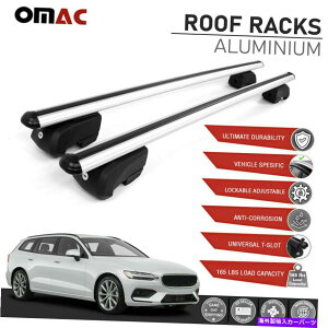NXo[ Vo[[t[bNA~jENXo[וLA{{V60 2019-2022 Silver Roof Rail Rack Aluminum Cross Bar Luggage Carrier For Volvo V60 2019-2022