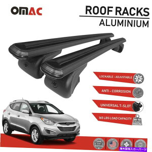 �N���X�o�[ �q�����_�C�E�c�[�\���̂��߂̃��[�t���b�N�N���X�o�[�ו��L�����A�u���b�NIx35 2010-15 Roof Rack Cross Bars Luggage Carrier Black for Hyundai Tucson IX35 2010-15