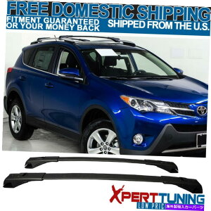 NXo[ 13-18g^RAV4 XA40gbv[tbNNXo[[ݕ^Ǝ҃ubN Fits 13-18 Toyota RAV4 XA40 Top Roof Rack Cross Bar Rails Cargo Carrier Black