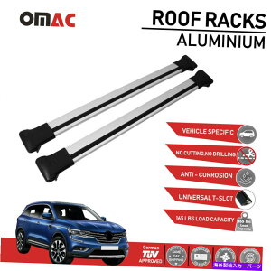 NXo[ [tbNNXo[וLAm[RIX2017-2022p̉וLAZbg Roof Rack Cross Bars Luggage Carrier Alu Silver Set for Renault Koleos 2017-2022