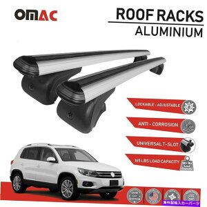 NXo[ eBOA~ebh2017-2018̃[tbNNXo[וLAVo[ Roof Rack Cross Bars Luggage Carrier Silver for Tiguan Limited 2017-2018