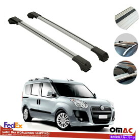 クロスバー ルーフラッククロスバーフィアットドブロのための荷物キャリアシルバー2010-2021 Roof Rack Cross Bars Luggage Carrier Silver for Fiat Doblo 2010-2021