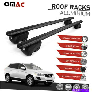 NXo[ [t[bNNXo[AluBוLA̓{{XC60 2010-2017ɓK܂ Black Roof Rail Rack Cross Bar Alu. Luggage Carrier Fits Volvo XC60 2010-2017