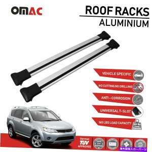 NXo[ OHAEg_[̂߂̃[tbNNXo[וLAVo[2008-2013 Roof Rack Cross Bars Luggage Carrier Silver for Mitsubishi Outlander 2008-2013