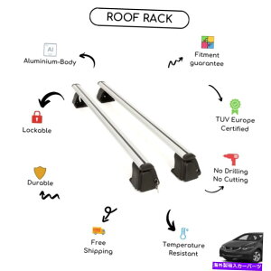 クロスバー ホンダシビックセダン2012-2015向けに設定された裸のルーフラッククロスバー Bare Roof Rack Cross Bars Set for Honda Civic Sedan 2012 - 2015