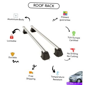 クロスバー ホンダシティセダン2003に設定された裸のルーフラッククロスバー - アップ Bare Roof Rack Cross Bars Set for Honda City Sedan 2003 - Up