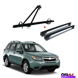 NXo[ oCNLA[tbN +NXo[XotHX^[2013-2022pubNAluZbg Bike Carrier Roof Rack + Cross Bars Black Alu Set For Subaru Forester 2013-2022