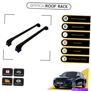 �N���X�o�[ �t�H�[�h�N�K2020�̃u���b�N���[�t���b�N�ו��L�����A�N���X�o�[ - �u���b�N�A�b�v BRACK Roof Rack Luggage Carrier Cross Bars For Ford Kuga 2020 - Up Black�y���s�A���i�z