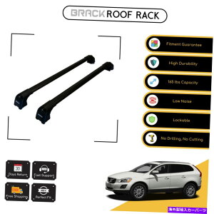 NXo[ {{XC60 2008-2017ubNpubN[tbNוLANXo[ BRACK Roof Rack Luggage Carrier Cross Bars For Volvo XC60 2008 - 2017 Black