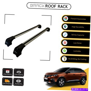 �N���X�o�[ �u���b�N���[�t���b�N�ו��L�����A�v�W���[3008 2017�̃N���X�o�[ - �V���o�[�A�b�v BRACK Roof Rack Luggage Carrier Cross Bars For Peugeot 3008 2017 - Up Silver�y���s�A���i�z