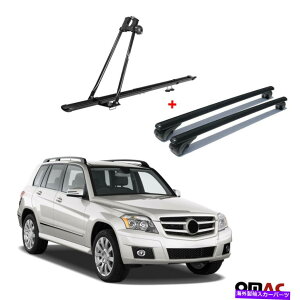 NXo[ ]ԃLA[t}EgbN +NXo[ZfXGLK 2008-2015pubNZbg Bike Carrier Roof Mount Rack + Cross Bars Black Set For Mercedes GLK 2008-2015