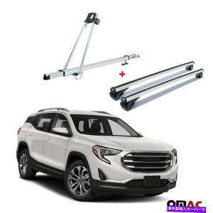 NXo[ ]ԃLA[t}EgbN +NXo[SILVERS SIVER SET for GMC Terrain 2018-2021 Bike Carrier Roof Mount Rack + Cross Bars Silver Set For GMC Terrain 2018-2021