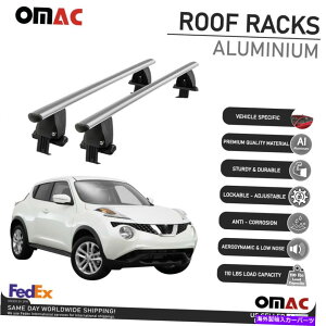 NXo[ Vo[X[Xgbv[tbNNXo[וLA̓YW[N2011-2017 Silver Smooth Top Roof Rack Cross Bar Luggage Carrier For Nissan Juke 2011-2017