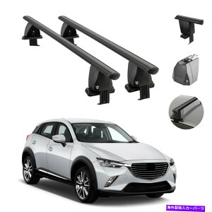 NXo[ }c_CX-3 2016-2021X[Yȃgbv[tbNNXo[LA[AluɓK܂B Fits Mazda CX-3 2016-2021 Smooth Top Roof Rack Cross Bar Carrier Rail Alu. Black