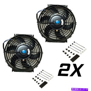 Radiator 2x 10�C���`���j�o�[�T���X�����t�@���v�b�V���v���d�C���W�G�[�^�[��p12V+�}�E���g�L�b�g 2x 10�� inch Universal Slim Fan Push Pull Electric Radiator Cooling 12V+Mount Kit�y���s�A���i�z