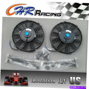 Radiator 2×7 �C���`���j�o�[�T���d�C���W�G�[�^�[���[�V���O��p�t�@�� +���t���L�b�g 2 × 7 inch Universal Electric Radiator RACING COOLING Fan + mounting kit�y���s�A���i�z