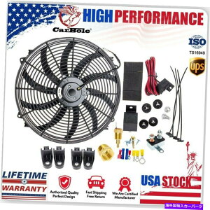 Radiator 16�C���`�d�C���W�G�[�^�[��p�t�@����CFM�T�[���X�^�b�g�����[�X�C�b�`�L�b�g12V 16 Inch Electric Radiator Cooling Fan High CFM Thermostat Relay Switch Kit 12V�y���s�A���i�z