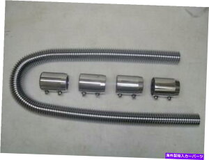 Radiator S48 "_ȃNXeXWG[^[z[XLbgzbgbhjo[TVV COMPLETE 48" Flexible Chrome Stainless Radiator Hose Kit Hot Rod Universal NEW