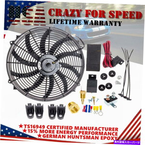 Radiator 16 �d�C���W�G�[�^�[��p�t�@��12V�n�C3000cfm�T�[���X�^�b�g�����[�X�C�b�`�L�b�g 16 ELECTRIC RADIATOR COOLING FAN 12V HIGH 3000CFM THERMOSTAT RELAY SWITCH KIT�y���s�A���i�z