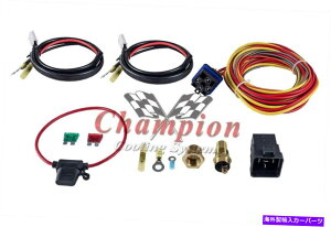 Radiator �`�����s�I����p180�x40AMP�d�C�t�@�������[�L�b�g�A�V���O���܂��̓f���A���t�@��dr Champion Cooling 180 Degree 40amp Electric Fan Relay Kit, Single or Dual Fans DR�y���s�A���i�z