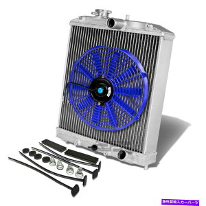 Radiator Civic/CRX/Integra 3/Three Row/Core 60mm�t���A���~�j�E�����W�G�[�^�[+12 �u���[�X�����t�@�� CIVIC/CRX/INTEGRA 3/THREE ROW/CORE 60MM FULL ALUMINUM RADIATOR+12 BLUE SLIM FAN�y���s�A���i�z